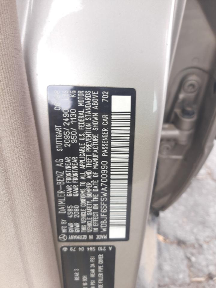 Photo 10 from auction – 1998 MERCEDES-BENZ E 320 with VIN WDBJF65F5WA700990