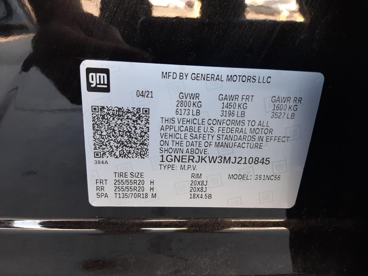 Photo 10 from auction – 2021 CHEVROLET TRAVERSE R with VIN 1GNERJKW3MJ210845
