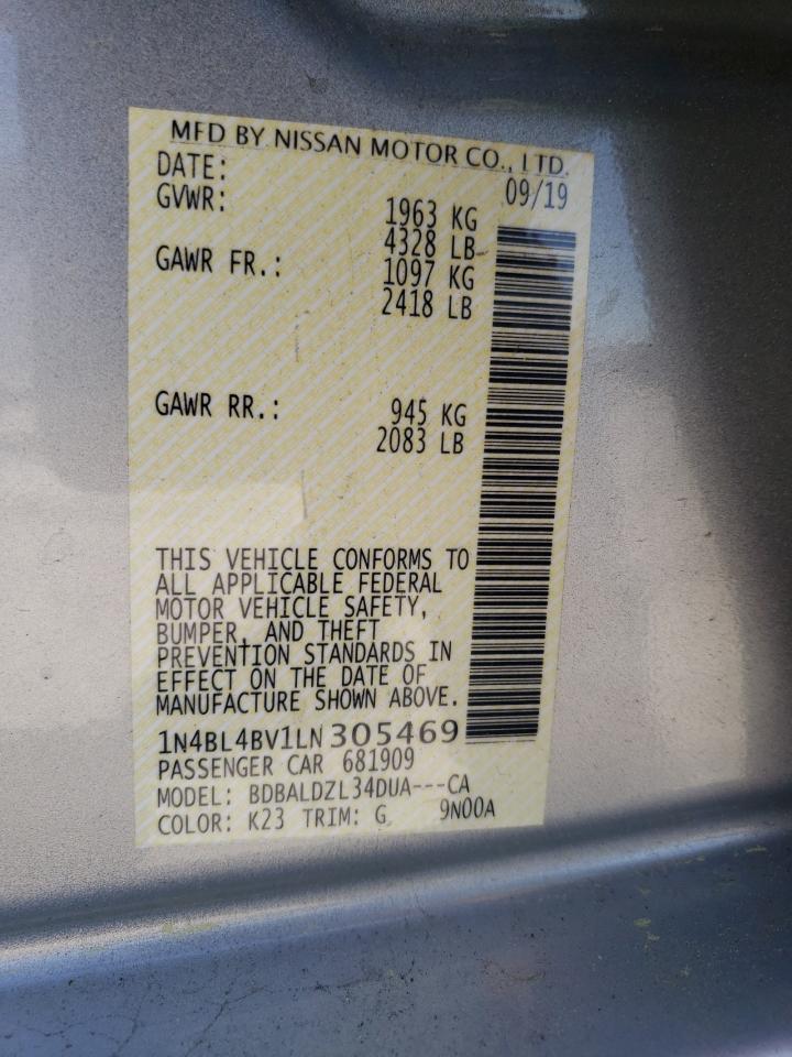 Photo 10 from auction – 2020 NISSAN ALTIMA S with VIN 1N4BL4BV1LN305469