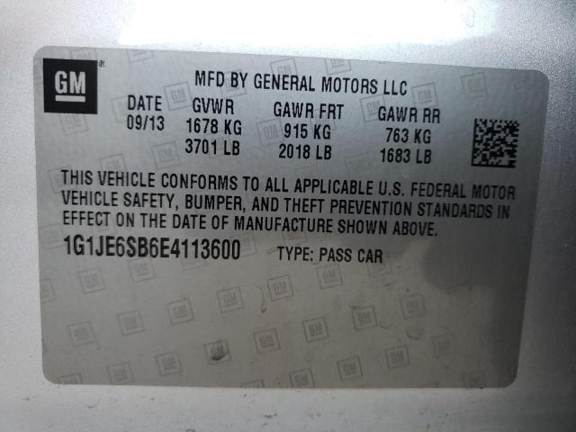 Photo 10 from auction – 2014 CHEVROLET SONIC LTZ with VIN 1G1JE6SB6E4113600