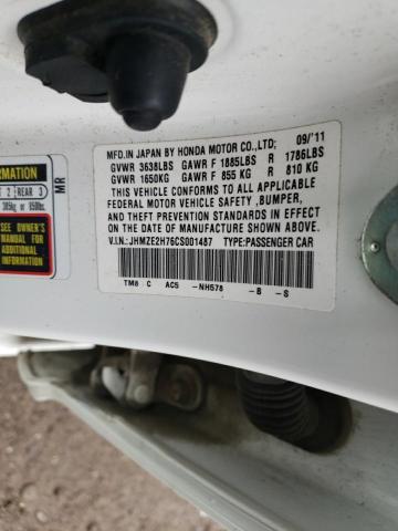 Photo 10 from auction – 2012 HONDA INSIGHT EX with VIN JHMZE2H76CS001487