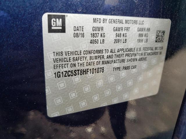 Photo 10 from auction – 2017 CHEVROLET MALIBU LS with VIN 1G1ZC5ST8HF101078