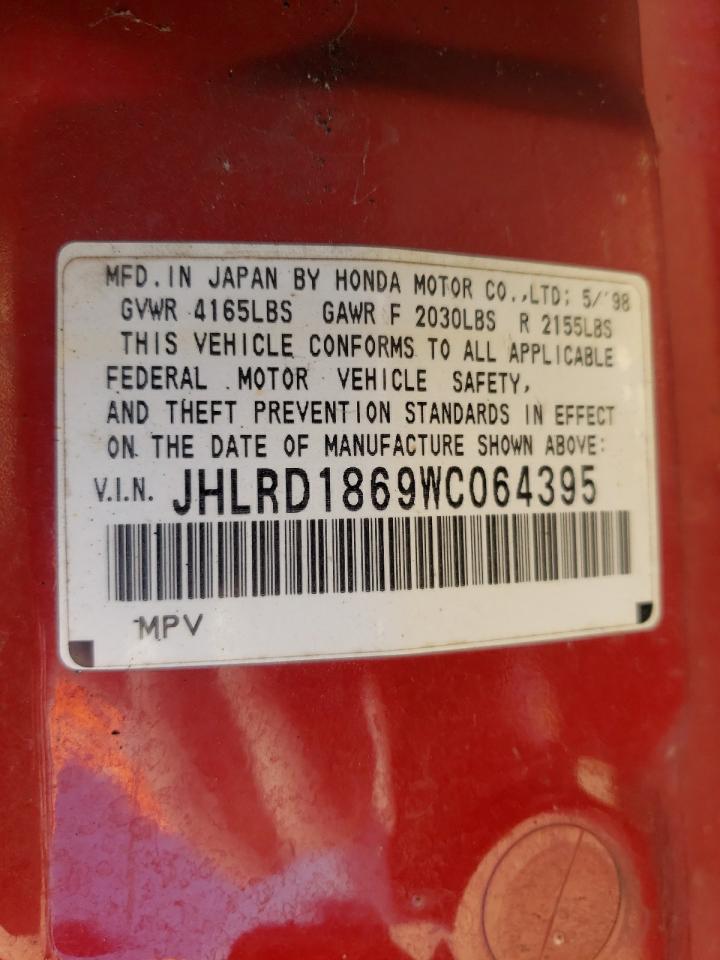 Photo 10 from auction – 1998 HONDA CR-V EX with VIN JHLRD1869WC064395