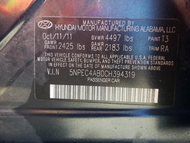 Photo 10 from auction – 2012 HYUNDAI SONATA SE with VIN 5NPEC4AB0CH394319