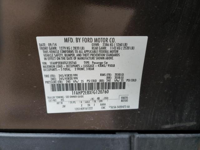 Photo 10 from auction – 2015 FORD TAURUS SEL with VIN 1FAHP2E8XFG120760