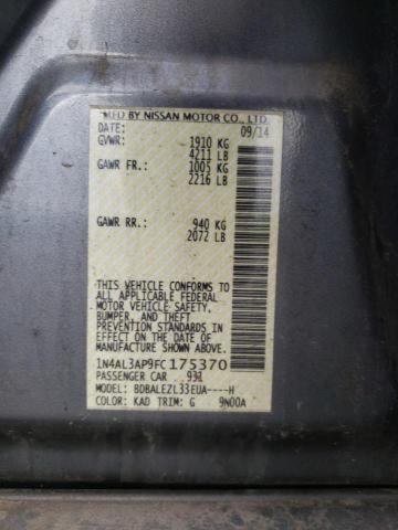 Photo 10 from auction – 2015 NISSAN ALTIMA 2.5 with VIN 1N4AL3AP9FC175370