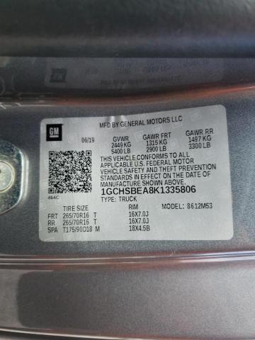 Photo 10 from auction – 2019 CHEVROLET COLORADO with VIN 1GCHSBEA8K1335806