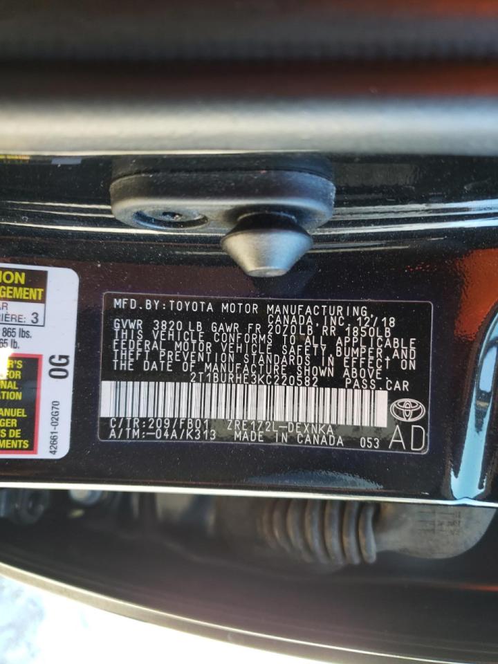 Photo 10 from auction – 2019 TOYOTA COROLLA L with VIN 2T1BURHE3KC220582
