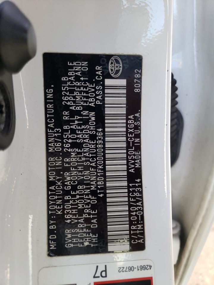 Photo 10 from auction – 2013 TOYOTA CAMRY HYBR with VIN 4T1BD1FK0DU089364