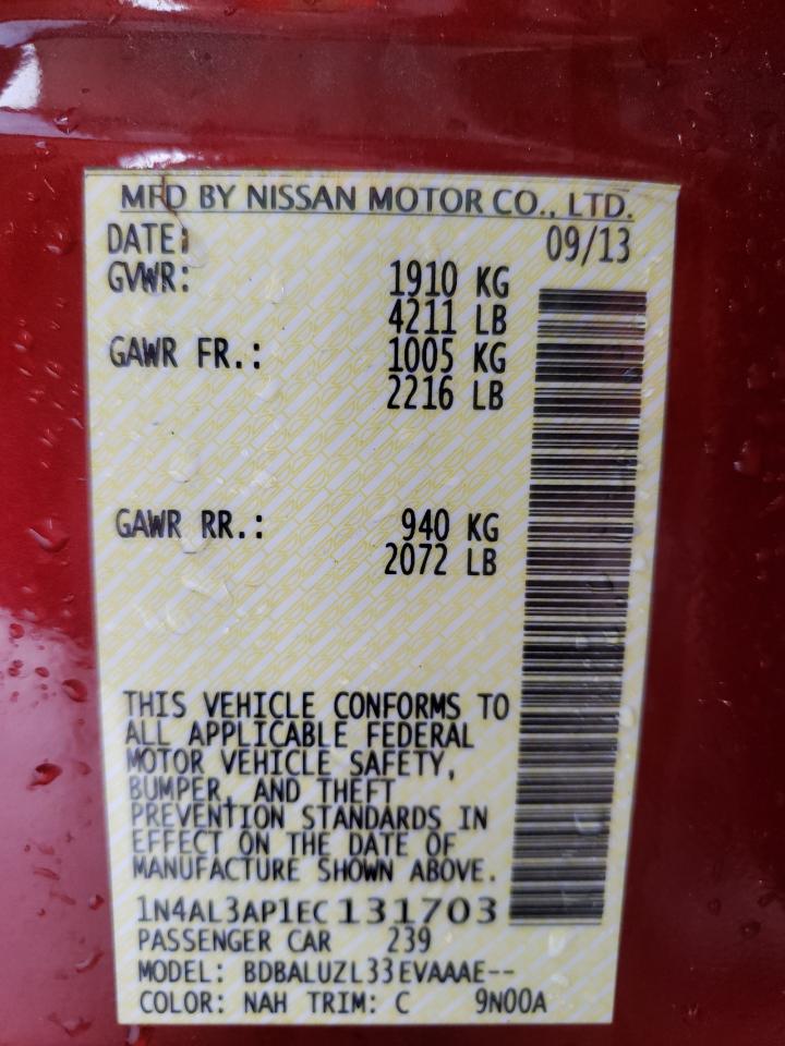 Photo 10 from auction – 2014 NISSAN ALTIMA 2.5 with VIN 1N4AL3AP1EC131703