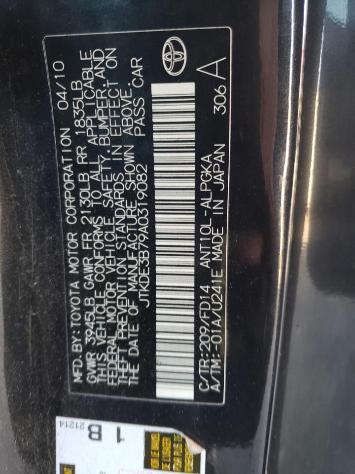 Photo 10 from auction – 2010 SCION TC with VIN JTKDE3B79A0319082