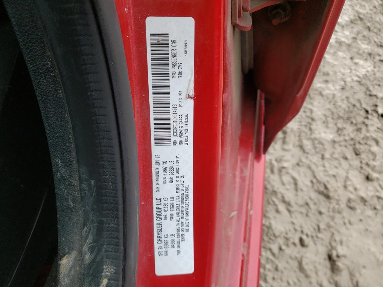 Photo 10 from auction – 2012 DODGE AVENGER SX with VIN 1C3CDZCB1CN314013