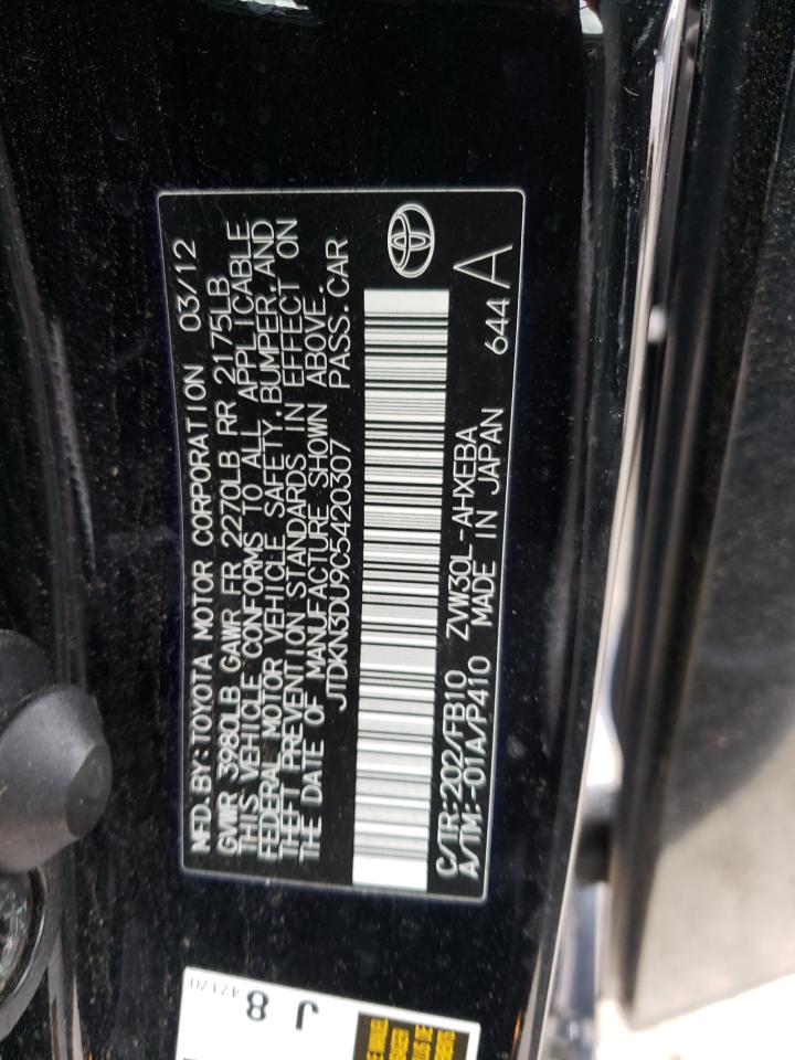 Photo 10 from auction – 2012 TOYOTA PRIUS with VIN JTDKN3DU9C5420307