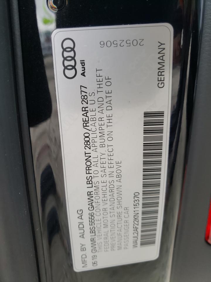 Photo 10 from auction – 2019 AUDI A6 PREMIUM with VIN WAUL2AF22KN115370
