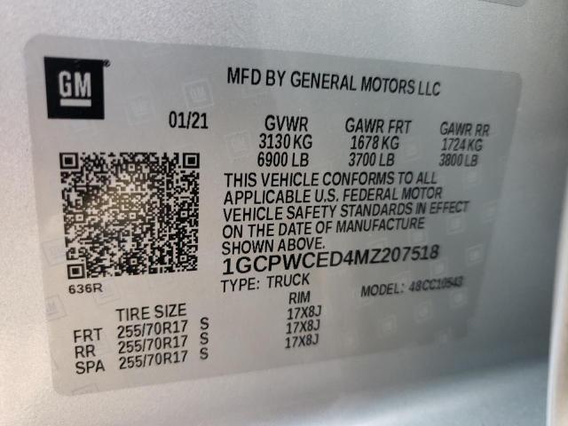 Photo 10 from auction – 2021 CHEVROLET SILVERADO with VIN 1GCPWCED4MZ207518