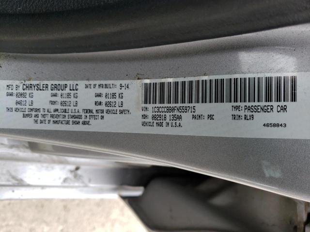Photo 10 from auction – 2015 CHRYSLER 200 S with VIN 1C3CCCBB0FN559715