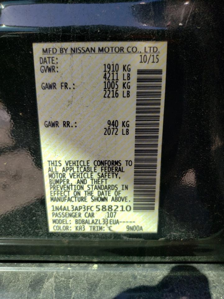 Photo 10 from auction – 2015 NISSAN ALTIMA 2.5 with VIN 1N4AL3AP3FC588210
