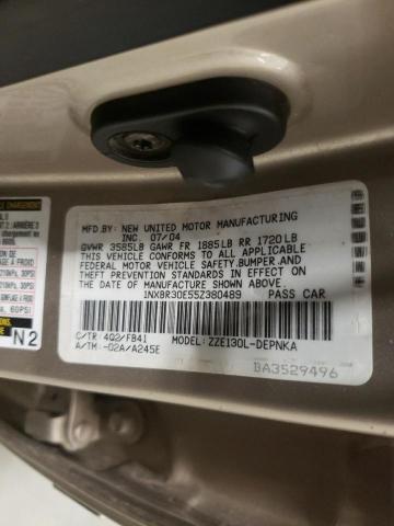 Photo 10 from auction – 2005 TOYOTA COROLLA CE with VIN 1NXBR30E55Z380489