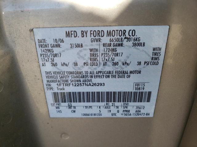 صورة رقم 10 من المزاد - 2007 FORD F150 مع VIN 1FTRF12257NA26293