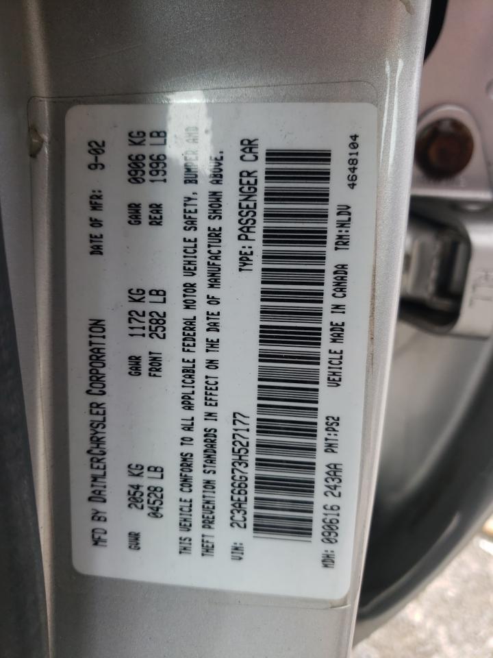 Photo 10 from auction – 2003 CHRYSLER 300M with VIN 2C3AE66G73H527177