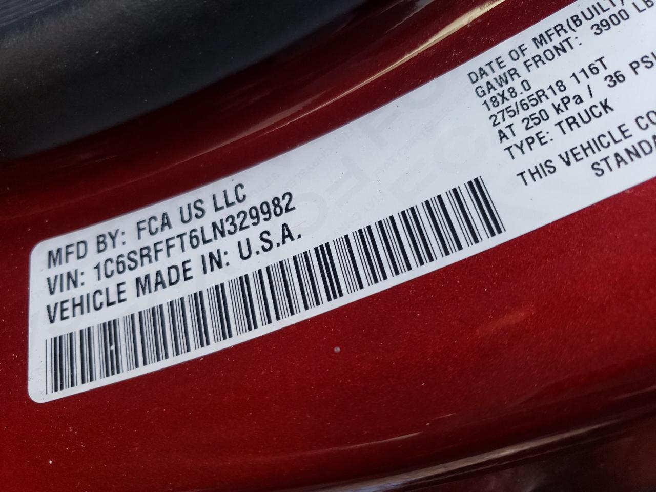 Photo 10 from auction – 2020 RAM 1500 BIG H with VIN 1C6SRFFT6LN329982