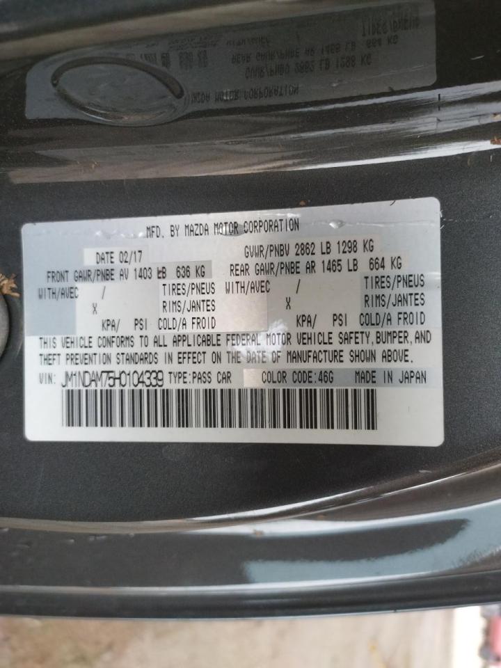 Photo 10 from auction – 2017 MAZDA MX-5 MIATA with VIN JM1NDAM75H0104339