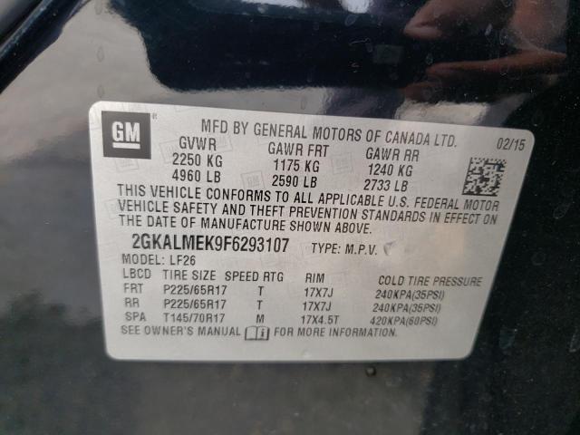 GMC TERRAIN SL 2015 con VIN 2GKALMEK9F6293107 - Foto de la subasta