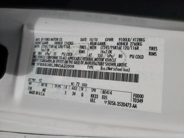 Photo 10 from auction – 2011 FORD ECONOLINE with VIN 1FBSS3BL3BDA23509