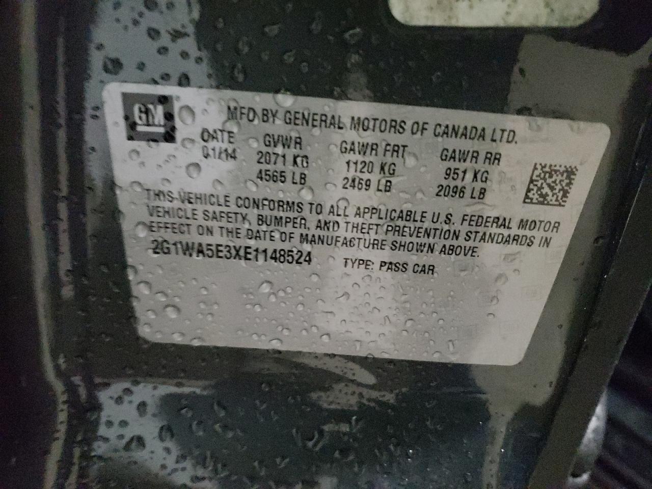 Photo 10 from auction – 2014 CHEVROLET IMPALA LIM with VIN 2G1WA5E3XE1148524
