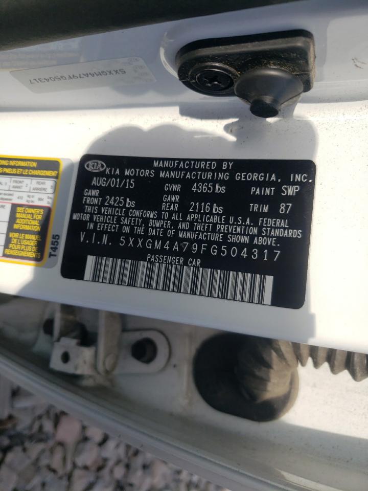Photo 10 from auction – 2015 KIA OPTIMA with VIN 5XXGM4A79FG504317