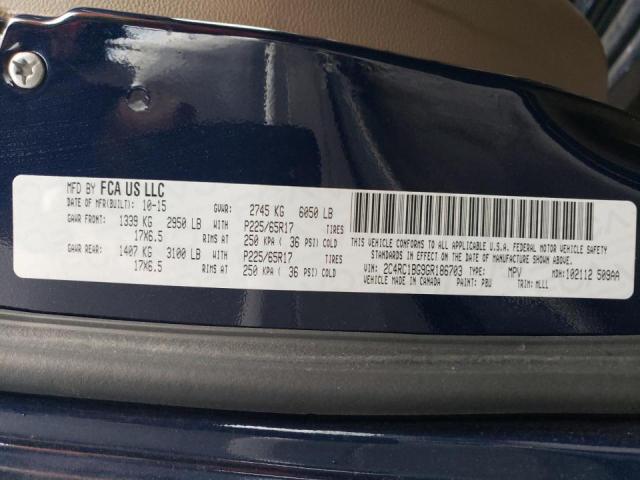 Photo 10 from auction – 2016 CHRYSLER TOWN & COU with VIN 2C4RC1BG9GR186703