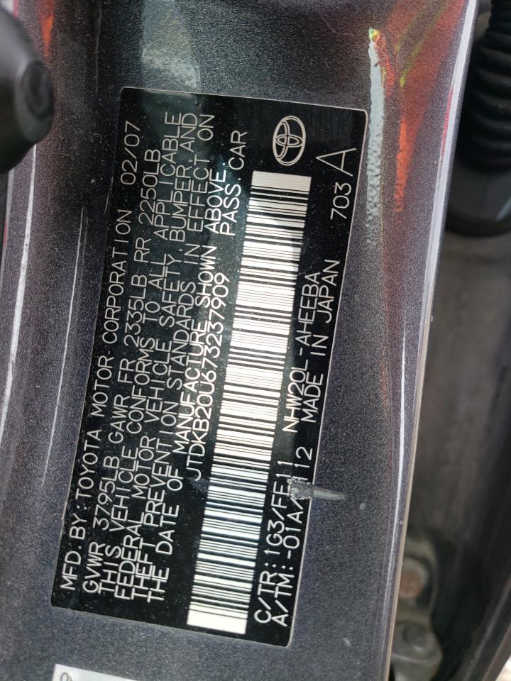 Photo 10 from auction – 2007 TOYOTA PRIUS with VIN JTDKB20U673237909