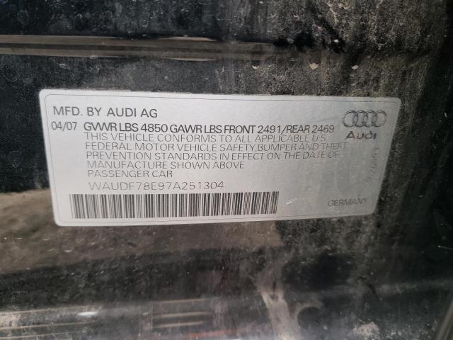 Photo 10 from auction – 2007 AUDI A4 2.0T QU with VIN WAUDF78E97A251304