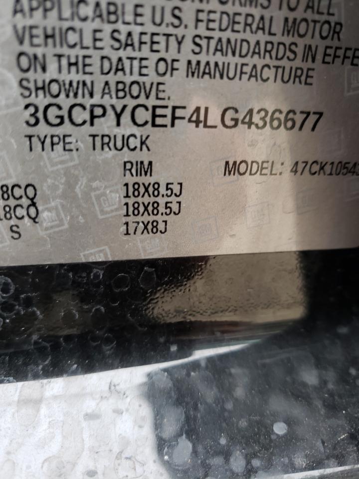 Photo 10 from auction – 2020 CHEVROLET SILVERADO with VIN 3GCPYCEF4LG436677