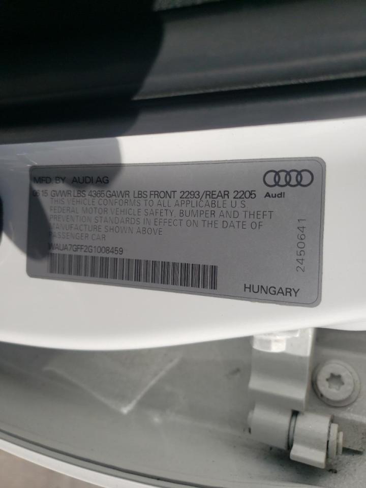 Photo 10 from auction – 2016 AUDI A3 PREMIUM with VIN WAUA7GFF2G1008459