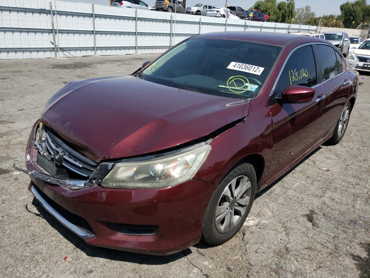 Photo 2 from auction – 2014 HONDA ACCORD LX with VIN 1HGCR2F33EA113590