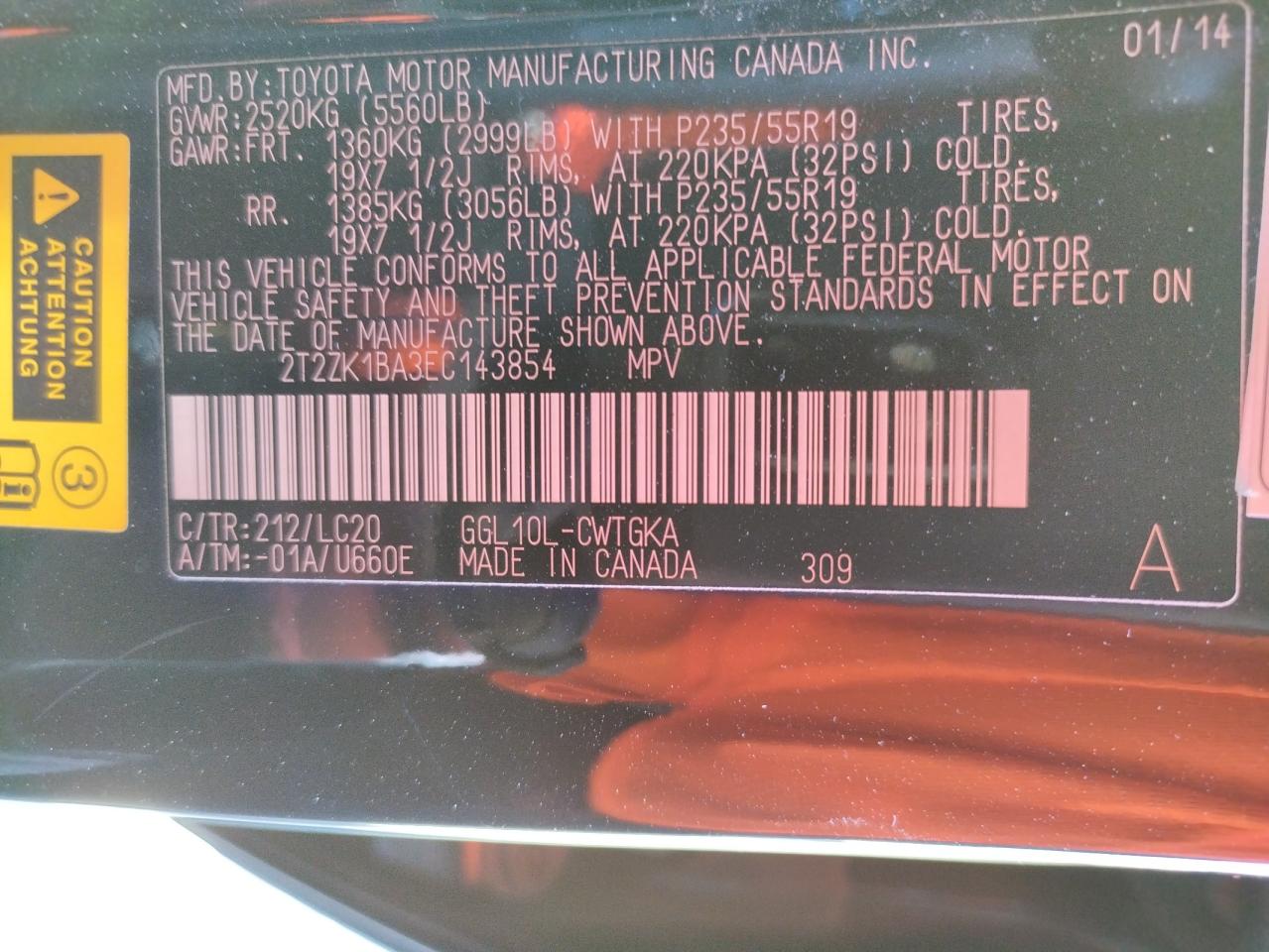 صورة رقم 10 من المزاد - 2014 LEXUS RX 350 مع VIN 2T2ZK1BA3EC143854