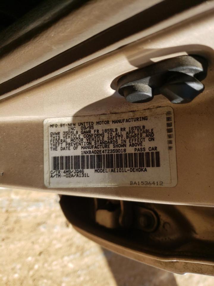Photo 10 from auction – 1996 TOYOTA COROLLA with VIN 1NXBA02E4TZ359018