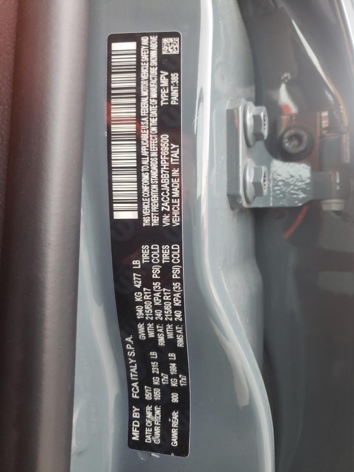 Photo 10 from auction – 2017 JEEP RENEGADE L with VIN ZACCJABB7HPF69500
