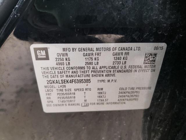 Photo 10 from auction – 2015 GMC TERRAIN SL with VIN 2GKALSEK4F6395385