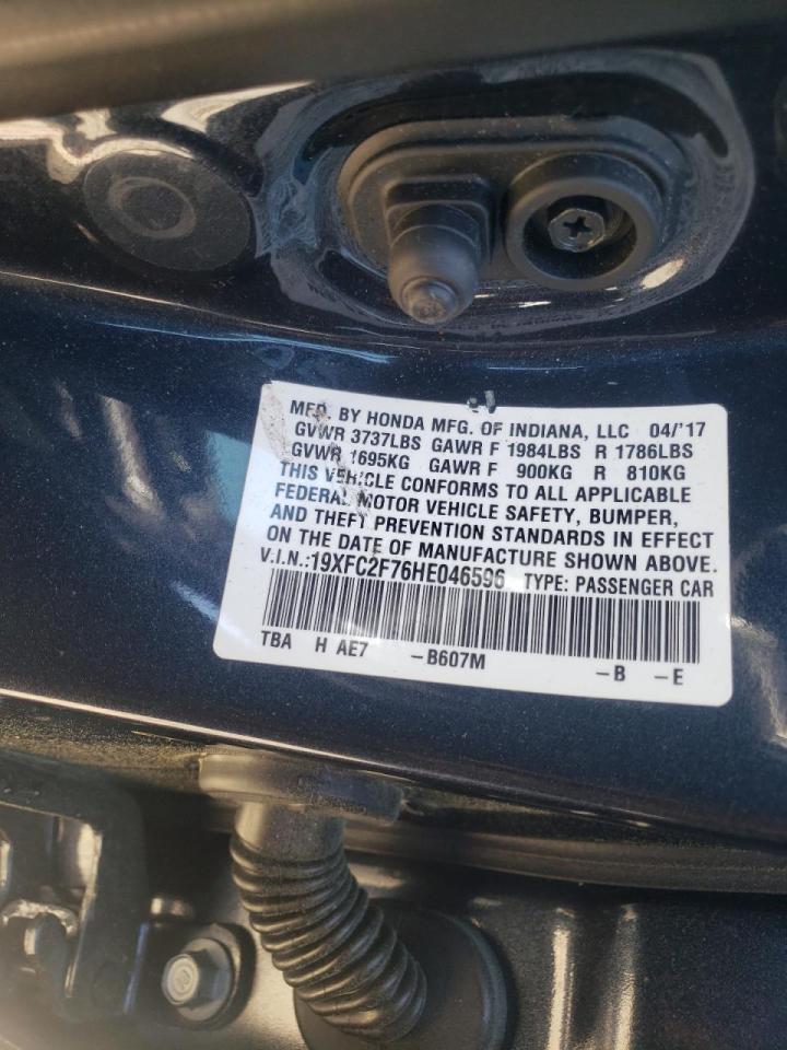 Photo 10 from auction – 2017 HONDA CIVIC EX with VIN 19XFC2F76HE046596