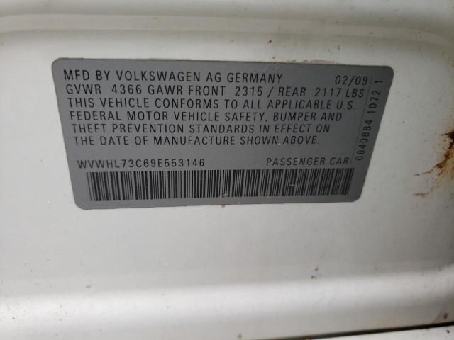 Photo 10 from auction – 2009 VOLKSWAGEN CC with VIN WVWHL73C69E553146