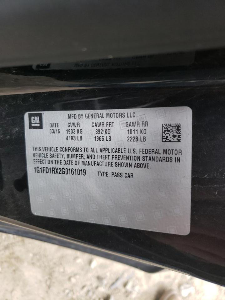 Photo 10 from auction – 2016 CHEVROLET CAMARO LT with VIN 1G1FD1RX2G0161019