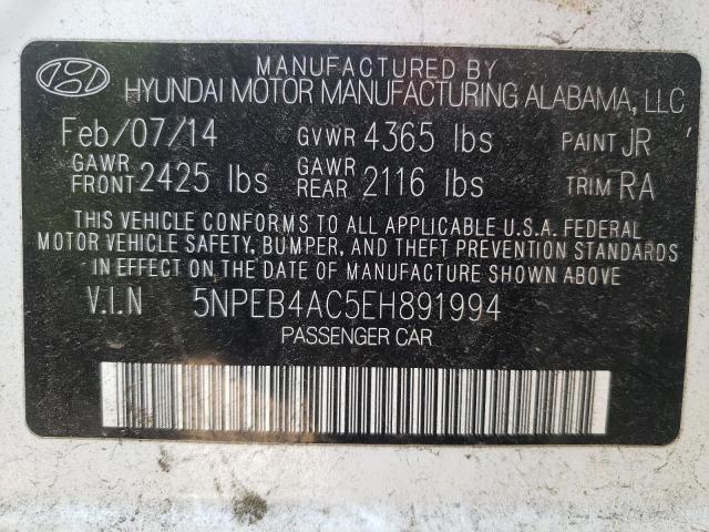 Photo 10 from auction – 2014 HYUNDAI SONATA GLS with VIN 5NPEB4AC5EH891994