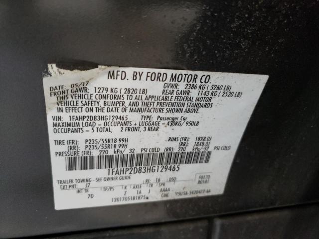 Photo 10 from auction – 2017 FORD TAURUS SE with VIN 1FAHP2D83HG129465