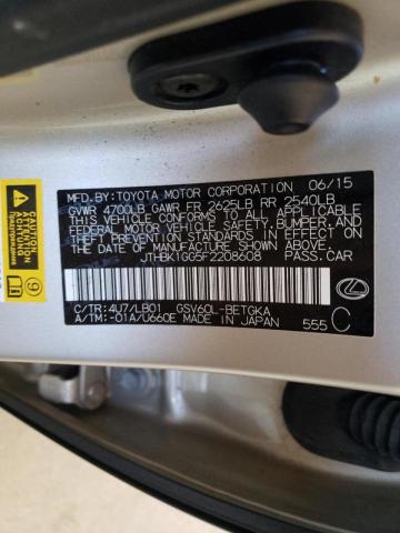 Photo 10 from auction – 2015 LEXUS ES 350 with VIN JTHBK1GG5F2208608