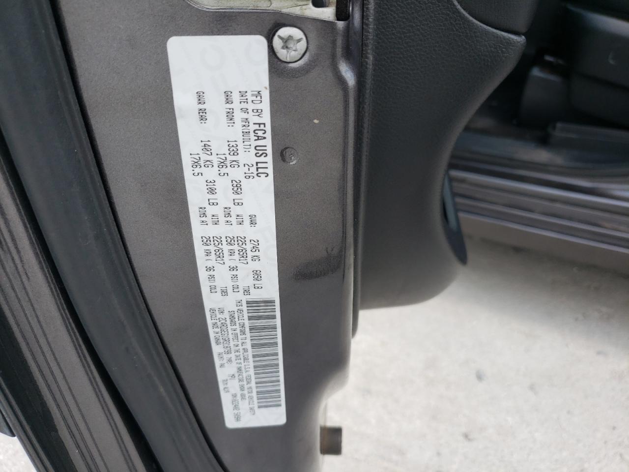 Photo 10 from auction – 2016 DODGE GRAND CARA with VIN 2C4RDGEG1GR318798
