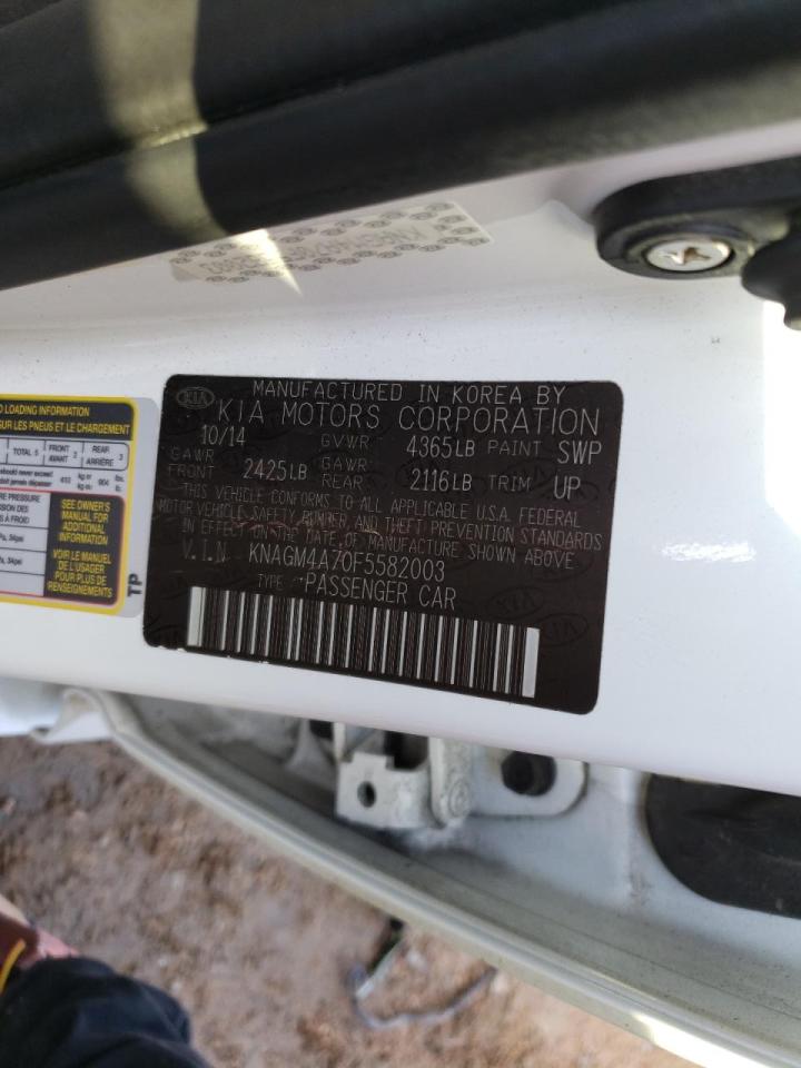 Photo 10 from auction – 2015 KIA OPTIMA LX with VIN KNAGM4A70F5582003