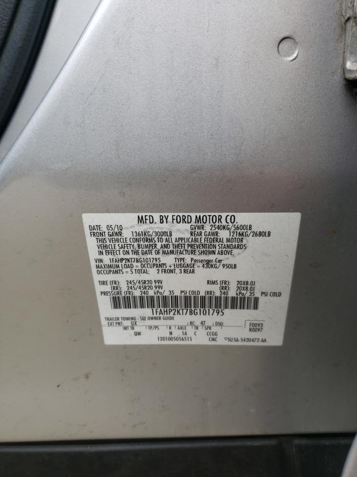 Photo 10 from auction – 2011 FORD TAURUS SHO with VIN 1FAHP2KT7BG101795
