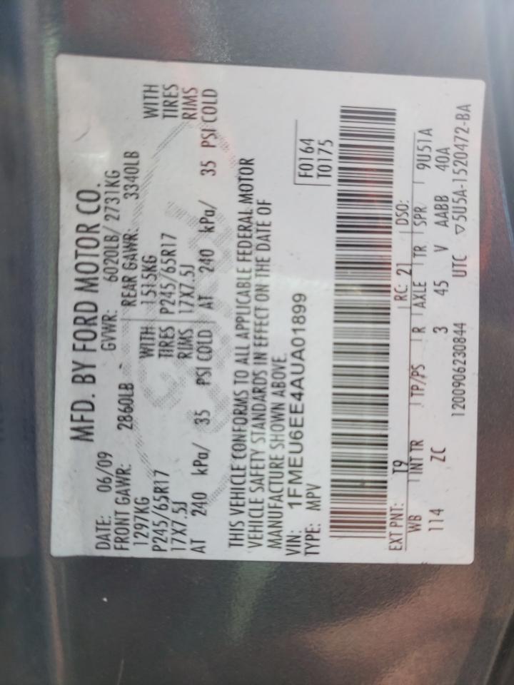 Photo 10 from auction – 2010 FORD EXPLORER E with VIN 1FMEU6EE4AUA01899
